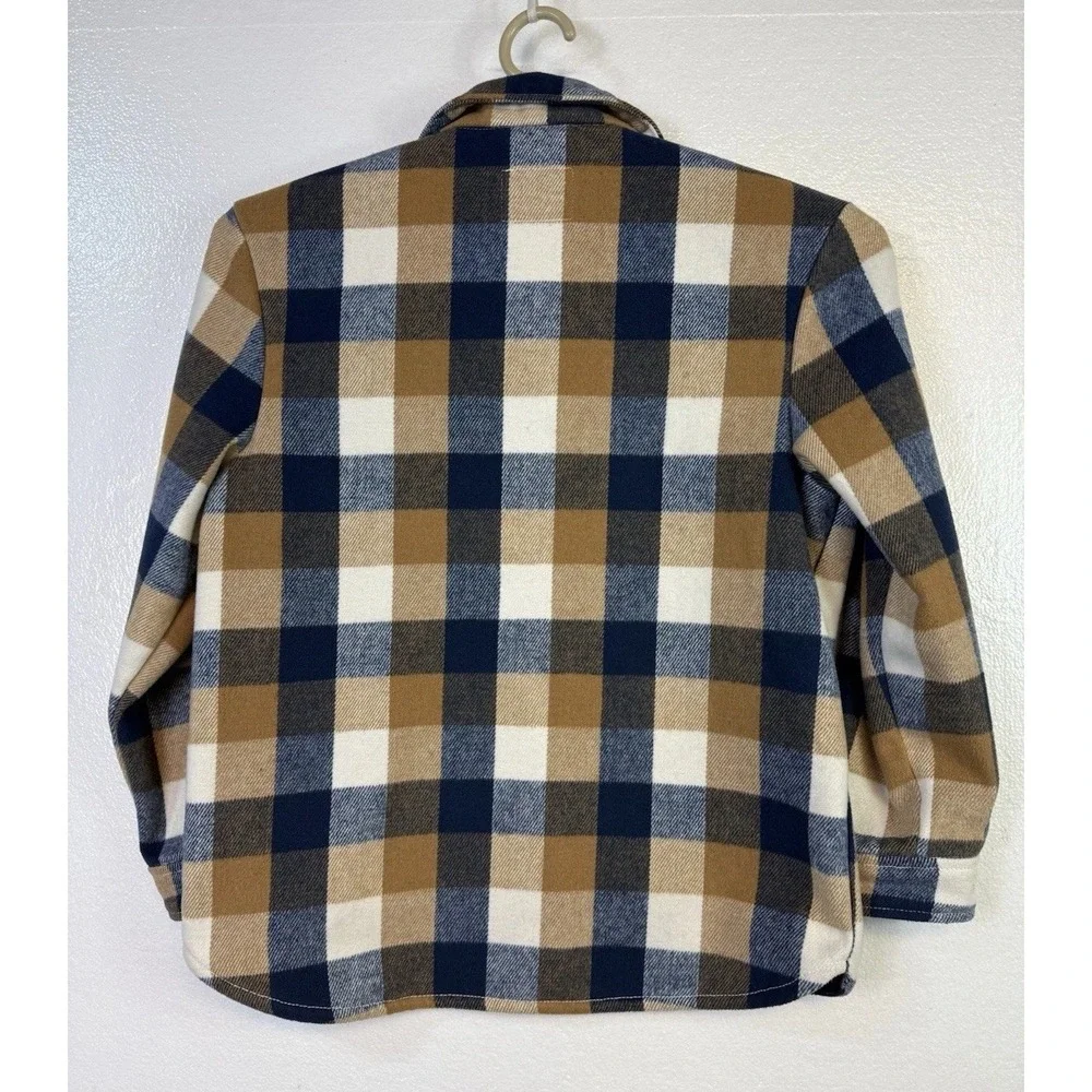 Old Navy Boys Blue Plaid Flannel Button‎ Up Shirt XL 14/16 Long Sleeve Cotton